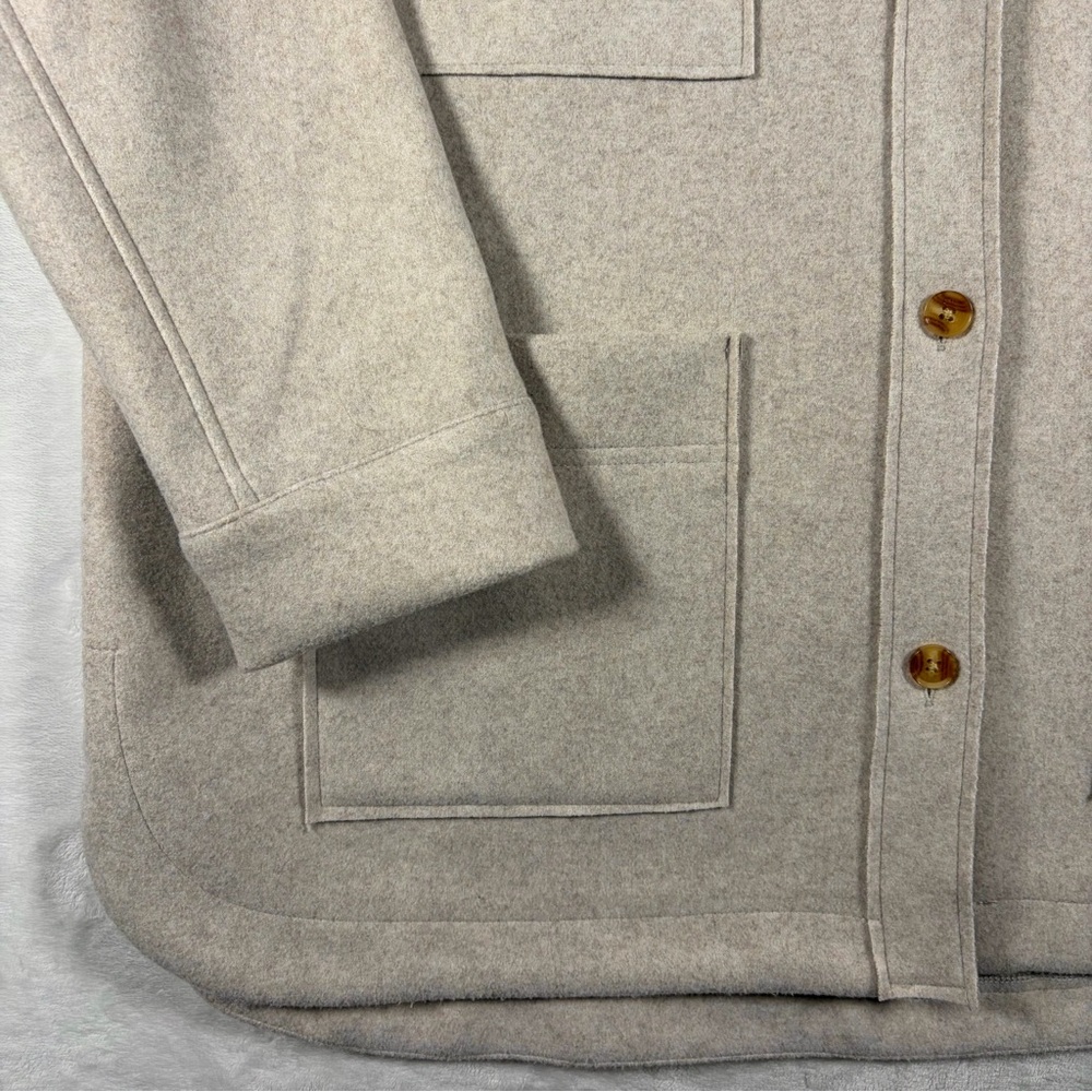 BANANA REPUBLIC Oversized Structured 4 Pocket Fleece Shacket Jacket Tan Beige XL - Picture 5 of 7